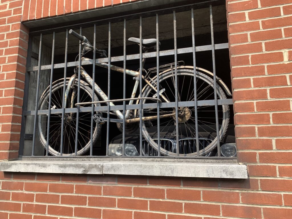 bike locked outside 